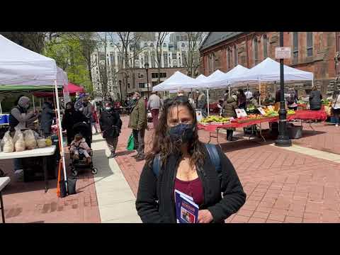 Candidate To Represent Roosevelt Island And UES As Democratic Party 76 Assembly District Part A Leader Rebecca Weintraub Meets And Speaks To RI Residents At Saturday Farmers Market, Watch Video Interview Of What She Has To Say