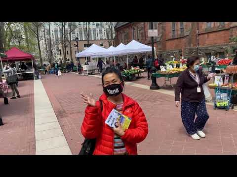Candidate To Represent Roosevelt Island And UES As Democratic Party Part A 76 Assembly District Leader Esther Yang Meets And Speaks To RI Residents At Saturday Farmers Market, Watch Video Interview Of What She Has To Say