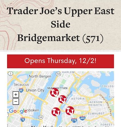 Great News! Trader Joe’s Upper East Side Bridgemarket Store Under Queensboro Bridge On 59th Street Opening Thursday December 2, Only 1 Block From Roosevelt Island Tram