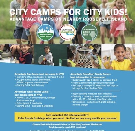 Roosevelt Islander Online: Sponsored Post – Advantage Day Camp Summer 2022 City Fun For City Kids At The Roosevelt Island Racquet Club, Tennis, Sports, Enrichment Classes, Art Activities, STEAM Projects, Chess, Lunch & More