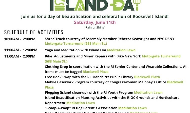 Roosevelt Islander Online: It’s Roosevelt Island Day Tomorrow June 11