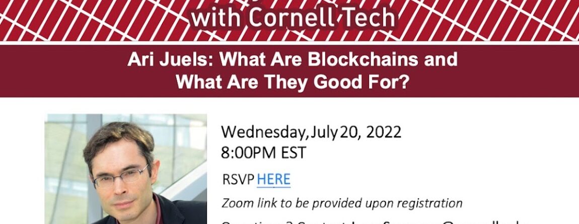 Roosevelt Islander Online: You’re Invited To Learn What Are Blockchains And What Are They Good For At Roosevelt Island Community Conversation With Cornell Tech Professor Ari Juels