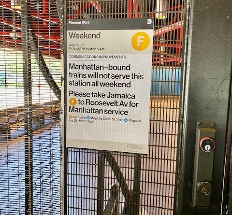 Roosevelt Islander Online: No Roosevelt Island F Train Service To Manhattan This Weekend, We’re Making Communications Improvements Says MTA